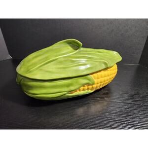 Vintage VTG corn king casserole dish‎ Homemade Ceramic 1973